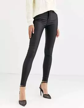 Черные джинсы скинни с покрытием Vero Moda