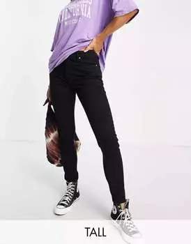 Черные джинсы скинни с завышенной талией Bershka