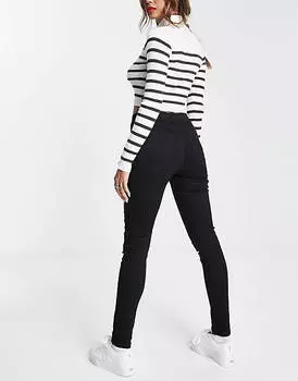 Черные джинсы скинни с завышенной талией и завышенной талией New Look