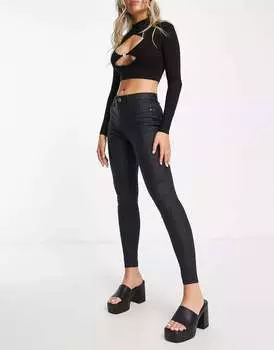 Черные джинсы скинни со средней посадкой и покрытием River Island Molly