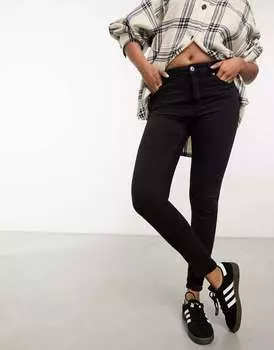 Черные джинсы скинни со средней талией Pull&Bear