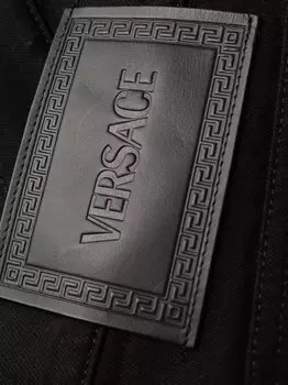 Черные джинсы скинни Versace, черный