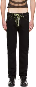 Черные джинсы со шнуровкой Ludovic de Saint Sernin