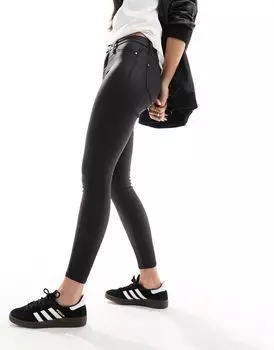 Черные джинсы средней посадки с покрытием River Island Molly