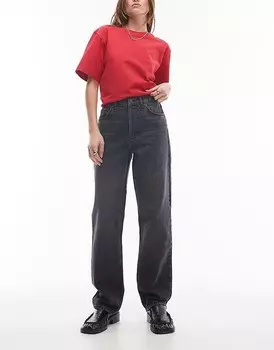 Черные джинсы средней посадки Topshop Runway