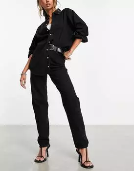 Черные джинсы свободного кроя ASOS DESIGN