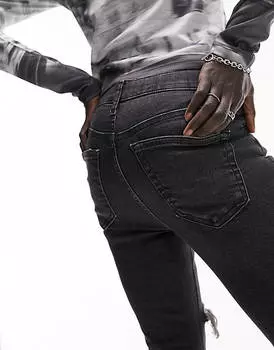 Черные джинсы Topshop Petite Jamie с разрезом на бедре