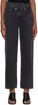 Черные джинсы завышенного кроя с крестом AGOLDE