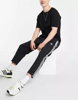 Черные джоггеры adicolor 7/8 с тремя полосками adidas Originals