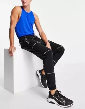 Черные джоггеры Bolongaro Trevor Sport с белой окантовкой