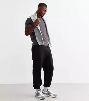 Черные джоггеры-карго из джерси с манжетами New Look, черный