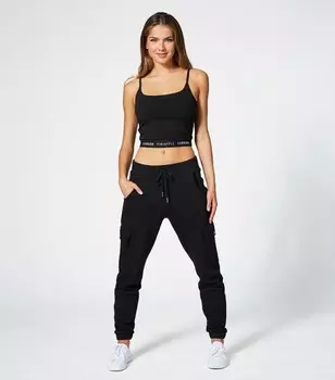 Черные джоггеры карго с манжетами ананасового цвета Pineapple, черный