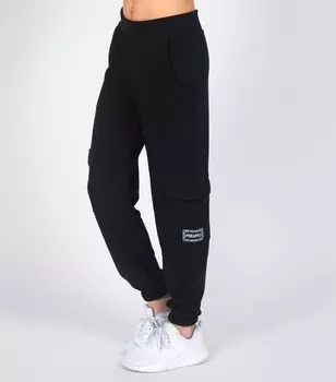 Черные джоггеры карго с манжетами для девочек с ананасом Pineapple, черный