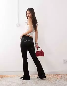 Черные джоггеры Karl Kani Signature с логотипом из страз