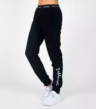 Черные джоггеры на манжетах с логотипом и ананасом для девочек Pineapple, черный