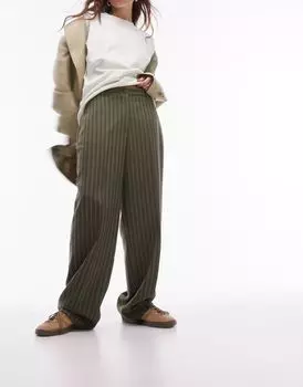 Черные джоггеры прямого кроя с низкой посадкой в тонкую полоску Topshop