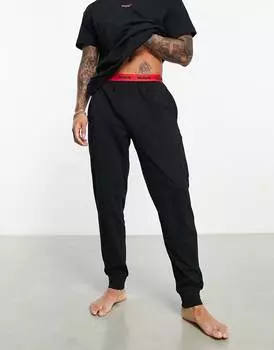 Черные джоггеры с контрастной резинкой на поясе HUGO Bodywear