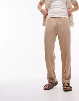 Черные джоггеры с защипами прямого кроя Topman