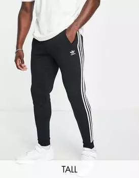 Черные джоггеры узкого кроя с 3 полосками adidas Originals Adicolor Tall