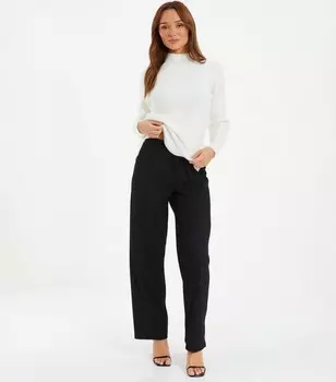 Черные фактурные брюки QUIZ QUIZ, черный