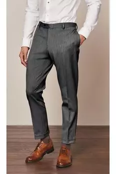 Черные фактурные укороченные брюки Next, серый