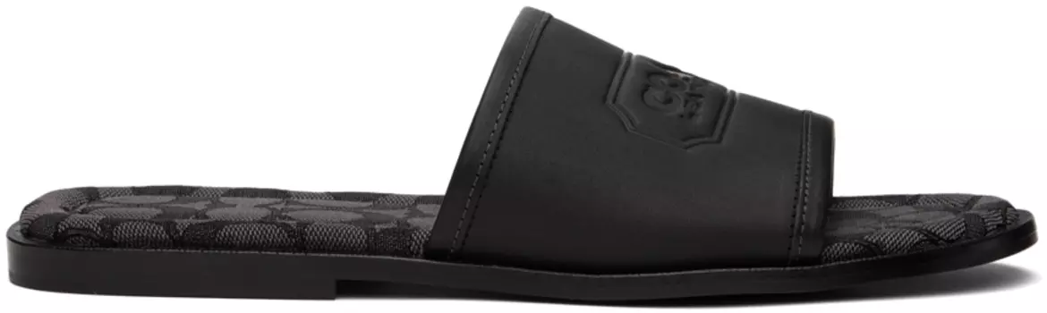 Черные фирменные жаккардовые сандалии Coach 1941