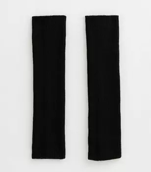 Черные гетры массивной вязки в рубчик New Look, черный