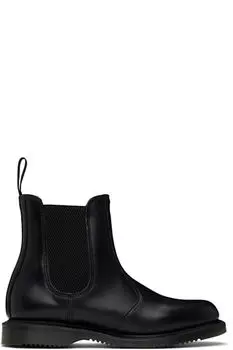 Черные гладкие ботинки челси Flora Dr. Martens