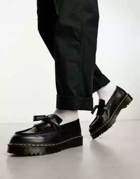 Черные гладкие лоферы Dr Martens Adrian Bex