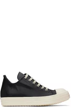 Черные голливудские низкие кеды Rick Owens
