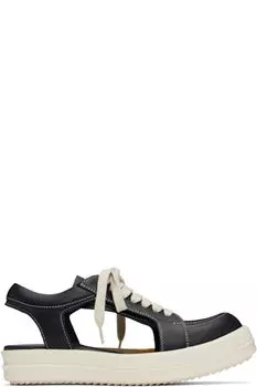 Черные голливудские полые винтажные кроссовки Sneakers Rick Owens