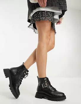 Черные хайкерские ботинки на шнуровке ASOS DESIGN April