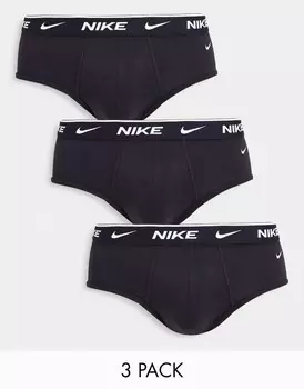Черные хлопковые эластичные трусы из трех пар Nike