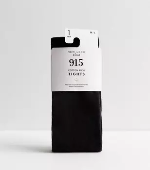 Черные хлопковые колготки для девочек New Look, черный