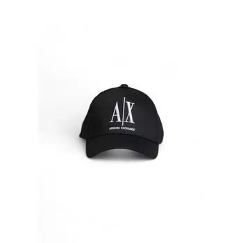 Черные хлопковые шапка и кепка Armani Exchange