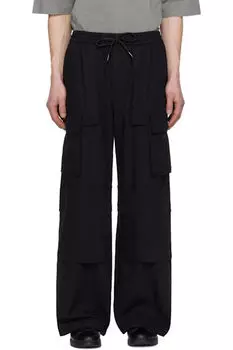 Черные хлопковые широкие рабочие брюки-карго Juun.J
