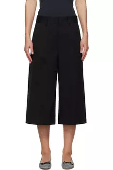 Черные хлопковые шорты-бермуды MSGM