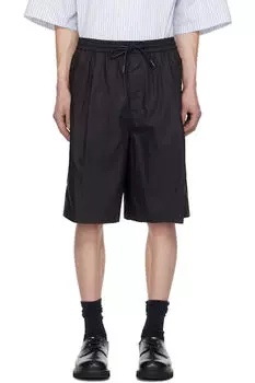 Черные хлопковые шорты с подкладкой Juun.J