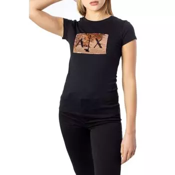 Черные хлопковые топ и футболка Armani Exchange