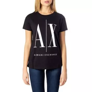 Черные хлопковые топ и футболка Armani Exchange