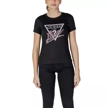 Черные хлопковые топ и футболка GUESS
