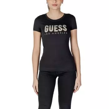 Черные хлопковые топ и футболка GUESS