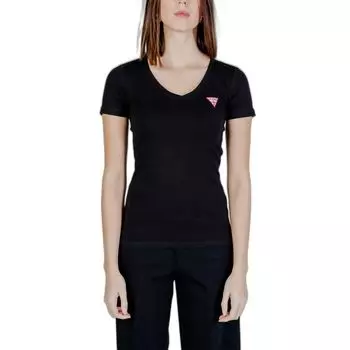 Черные хлопковые топ и футболка GUESS