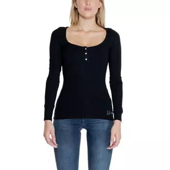 Черные хлопковые топ и футболка GUESS