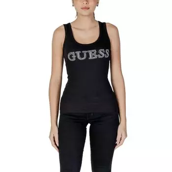 Черные хлопковые топ и футболка GUESS