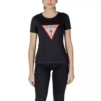 Черные хлопковые топ и футболка GUESS
