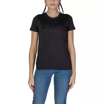 Черные хлопковые топ и футболка GUESS