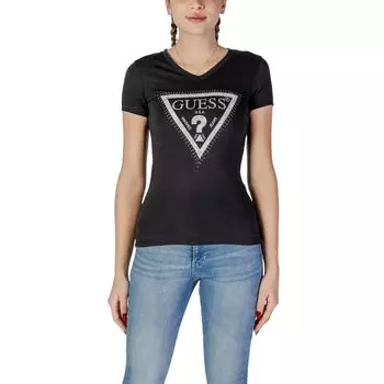 Черные хлопковые топ и футболка GUESS