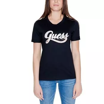 Черные хлопковые топ и футболка GUESS