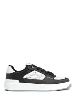 Черные и белые мужские кожаные кроссовки b court Balmain